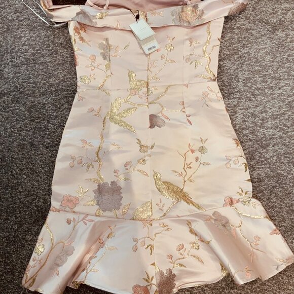 Lipsy womens dress New with tags party cocktails wedding pink gold jacquard shor - Picture 10 of 16